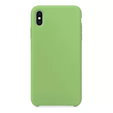 Capa Capinha Silicone Veludo Compatível Com iPhone XS Max Cor Verde Menta