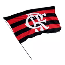 Bandeira Do Flamengo 1,50m X 1m - Fr02 Com Bastão