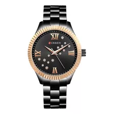 Relógio Feminino 9009 Pulseira De Aço À Prova D'água