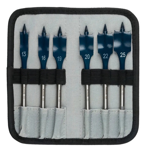 Set Mecha Pala Madera Bosch 6 Pz Brocas 13 A 25 Mm Estuche