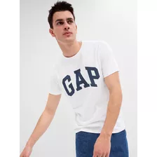 Hombre Polera Gap Logo Basica Blanco