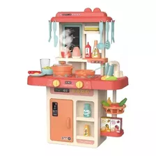 Cocina De Juguete 42 Accesorios Estilo Moderno Rosada 