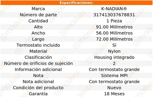 1- Toma Agua Termostato Nylon 307 L4 2.0l 2003/2010 K-nadian Foto 3