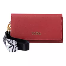 Billetera Para Mujer Donata 2.0 Mediana Roja Color Rojo