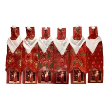 Pack 6 Cubre Botellas Navideños Para Mesa, Adorno Navidad.