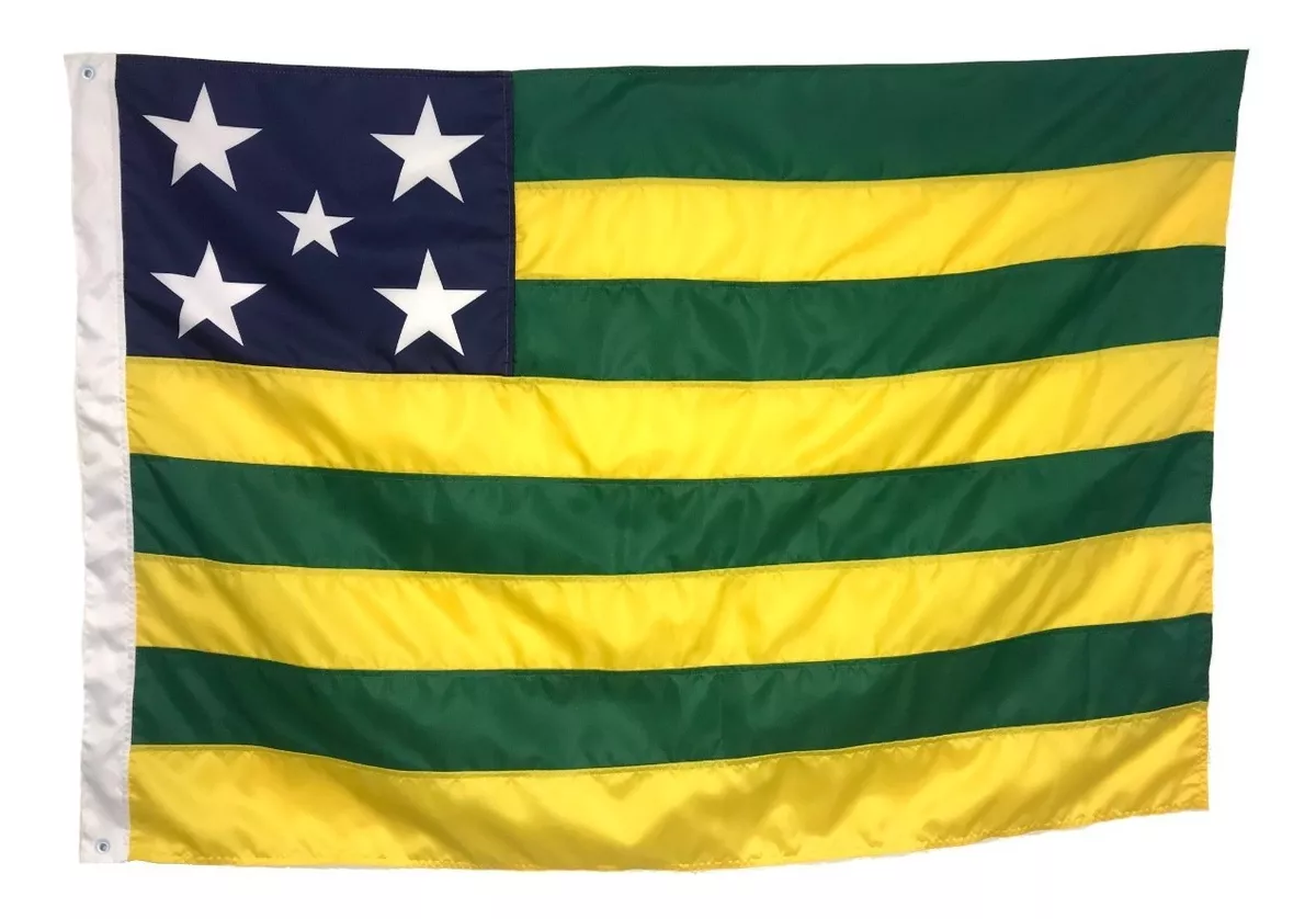 Bandeira Oficial Do Estado De Goiás 2 Panos (1,28 X 0,90) 