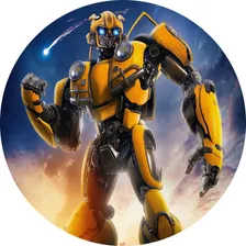 Painel Redondo Transformers Bumblebee 1,50x1,50 M C/elástico