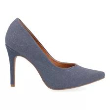 Zapatilla De Vestir Vazza Color Azul Denim Para Mujer