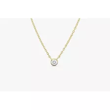 Colar Feminino Corrente De Ouro 18k Diamante Solitario 25pts