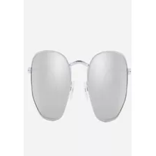 Óculos De Sol Uva Hexagonal Espelhado Prata