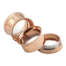 (1 Par) Alargador Rosca Interna Ouro Rosé 4mm 5mm 6mm 8mm