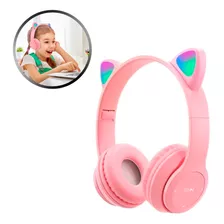 Fone De Ouvido Bluetooth Orelha De Gatinho Com Led Infantil