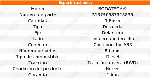 (1) Maza De Rueda Del Savana 4500 V8 6.6l 09/15 Rodatech Foto 7
