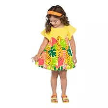 Vestido Nanai Infantil Roupa Feminina Verão Girafas 1 A 8