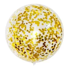 Globo Burbuja Cristal Con Confeti - Oro