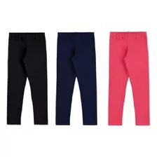 Kit 3 Calça Legging Infantil Básica De Algodão Alakazoo