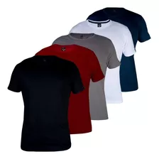Kit 5 Camiseta Básica Lisa Algodão Cores Sortidas Dkg/ducam