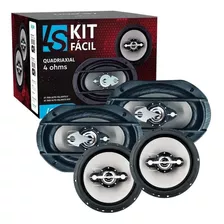 Kit Fácil Alto Falante Leson 6 Pol + 6x9 Pol 280w Som Carro