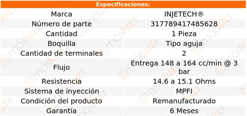 1- Inyector Combustible Sable 3.8l V6 1988/1990 Injetech Foto 2