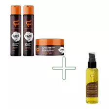 3 Itens Bomba De Café Fashion + Reparador De Argan