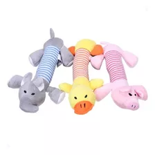 Kit 3 Pelúcias Pato Elefante Porco Com Apito Cachorro Pet