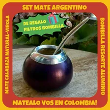 Oferta!set Matero Argentino!mate Calabaza+bombilla+filtros!