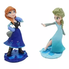 Princesas Anna Y Elsa Con Base Frozen Muñecas Torta Pastel 