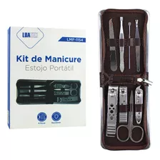 Kit Manicure Cortador De Unha Pinça Tesoura Estojo Portátil