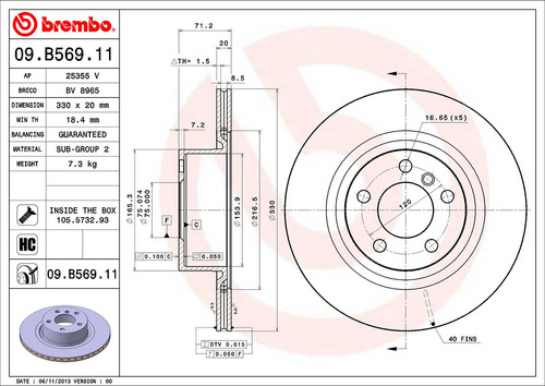 2 Discos De Freno Traseros Bmw X3 2012 Brembo Foto 2