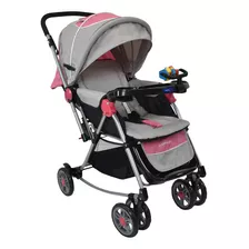 Coche Mecedora Bebe Happy Baby Logan Color Rosa Chasis Rosado