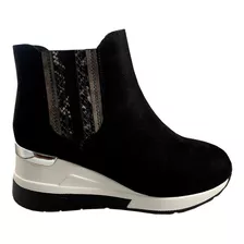 Zapatilla Gamuza Ecológica Zaz07 Negro