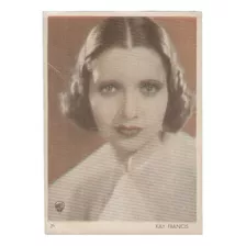 1930 Cine Tarjeta Actriz Kay Francis Unica Uruguay Aguila