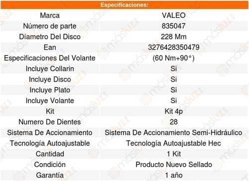 Kit Clutch Embrague Seat Leon L4 2l 09-13 Valeo Foto 3