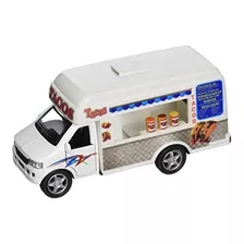 Taco Truck Die Cast Metal Con Accion De Retroceso