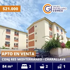 Se Vende Apartamento 84m2 3h/2b/1p Mediterráneo Charallave 2905