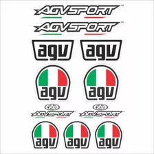 Cartela De Adesivos Agv Capacete Universal 15 Unidades Italy