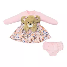 Vestido Moletinho Ursinhos Com Pelúcia De Urso Upi Uli