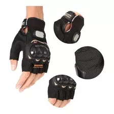 Guantes Moto Pro Biker Medio Dedo Protección Nudillos Palma