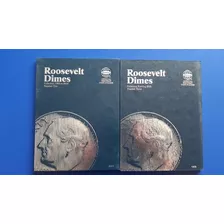 Set 2 Albums Monedas 10 Cent Roosevelt + Monedas Leer
