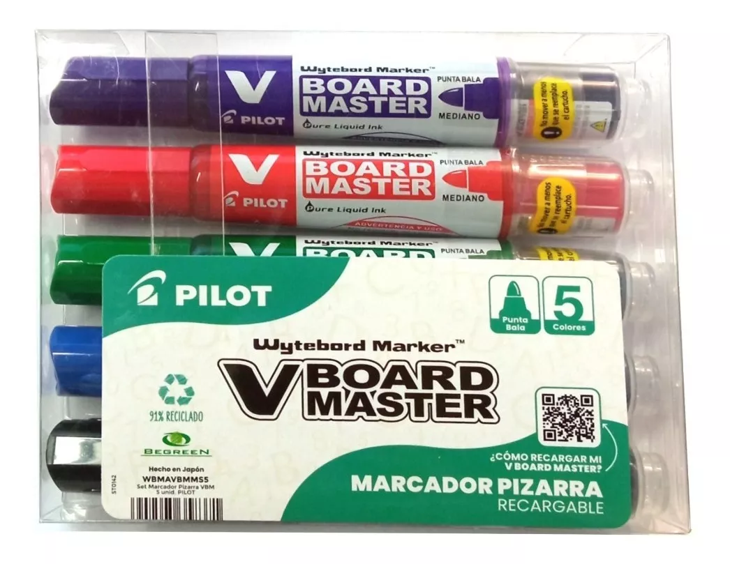 Set 5 Pilot V Board Master (plumón / Marcador De Pizarra)