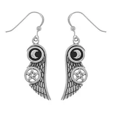 Jewelry Trends Moon And Pentacle Star Wing Sterling Silver D
