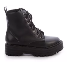 Bota Coturno Feminino Salto Grosso Cano Curto Tratorada