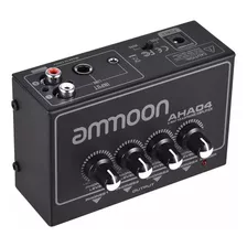 Amplificador De Audífonos Portátil Ammoon Aha04 De 4 Vías Co