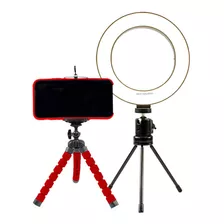 Ring Light Iluminador Luz Led Youtuber + Tripé De Celular