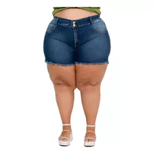 Shorts Jeans Curto Plus Size Feminino Darlla Cintura Alta