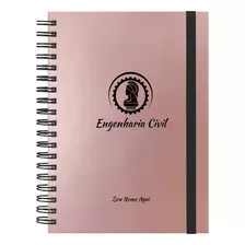 Caderno Colegial + Personalizado Profissões Rosê Gold 10 Mat