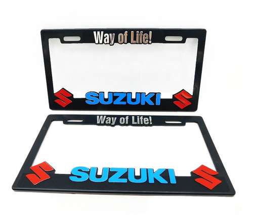  Portaplacas Premium  Suzuki  Juego 2 Piezas Foto 2