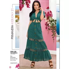 Maxidress Cklass 990-28 Teal Outlet/saldosmchn