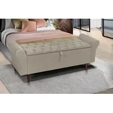 Baú Paris Recamier Para Cama Queen 150cm Suede Capitonê 