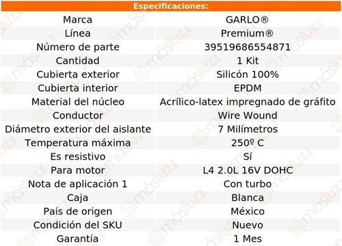 Jgo Cables Bujias Talon L4 2.0l 16v Dohc 90-94 Garlo Premium Foto 2